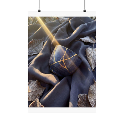 Resilient Silk Drape Wall Art Print - Gold Repair Kintsugi Art Print