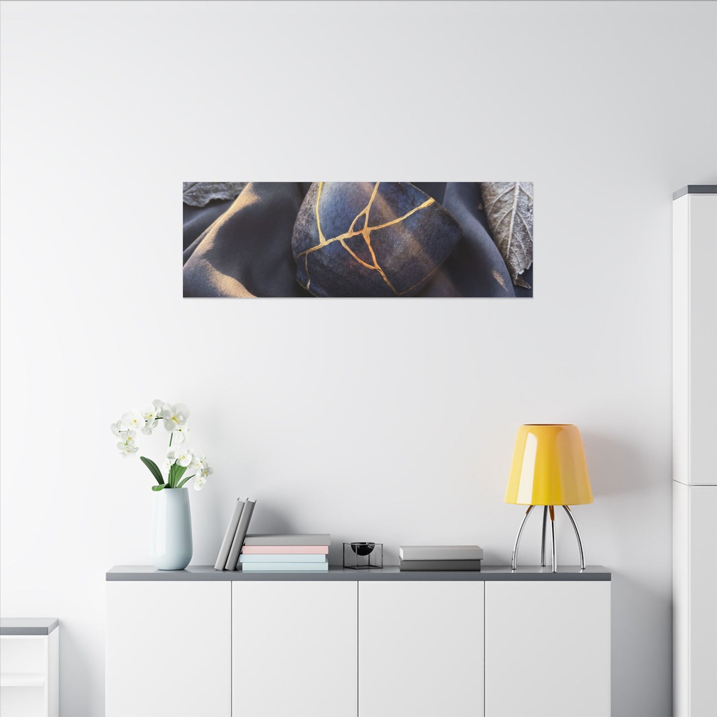 Winter Silk Drape Gold Repair Canvas Art | Artful Decor