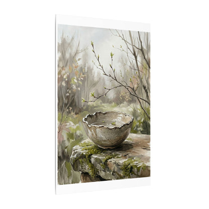 Japandi Ceramic Bowl in Overcast | Minimal Line Canvas Art