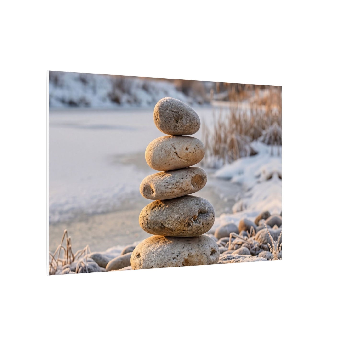 Ma River Stones Canvas Art - Japandi Japanese Pattern