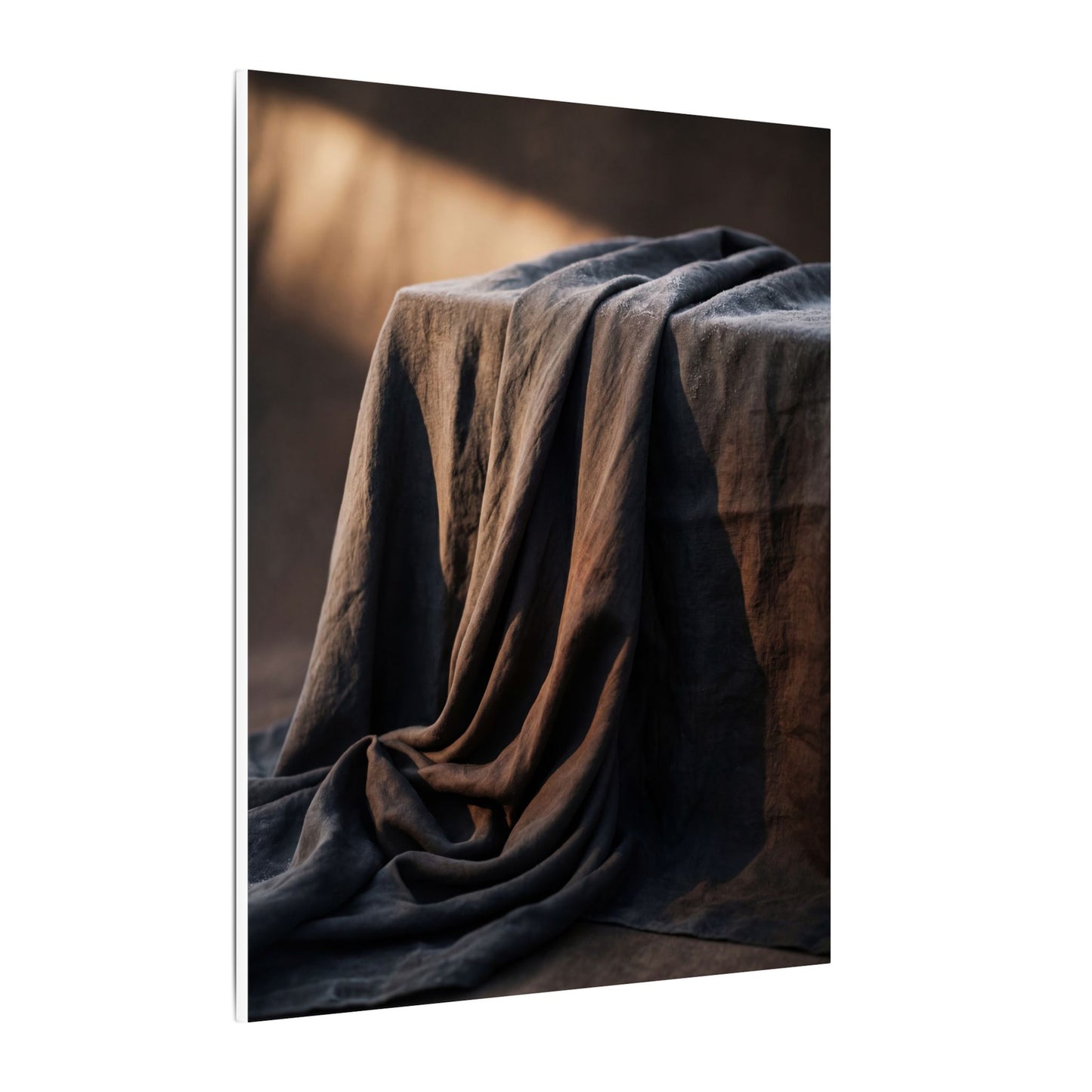 Silk Drape Canvas Art | Winter Dark Japandi Shadow Zen Art