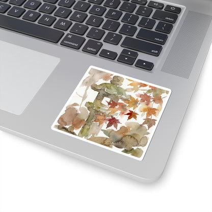 Stone Lantern Sticker | Autumn Japandi Watercolor Art Art Print