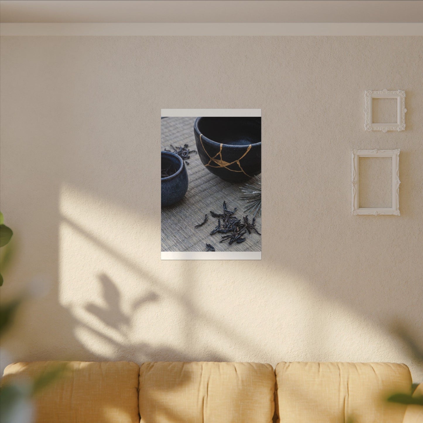 Kintsugi Tea Ceremony in Overcast | Gold Vein Canvas Art