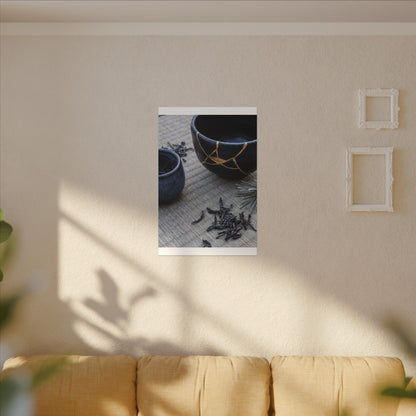 Kintsugi Tea Ceremony in Overcast | Gold Vein Canvas Art