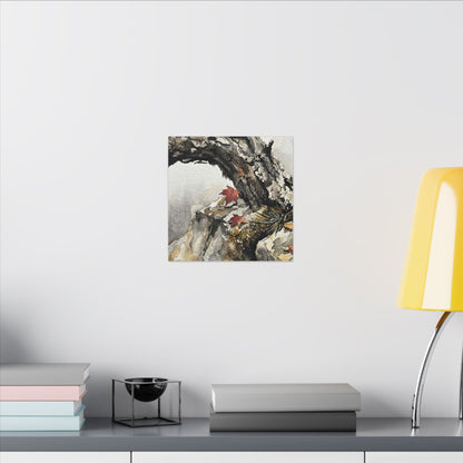 Pine Tree Autumn Canvas Art | Japandi Earthy Design