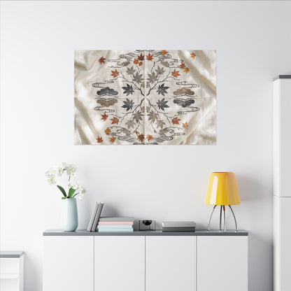 Elegant Silk Drape Canvas Art - Japanese Pattern Japandi