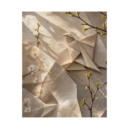 Spring Paper Fold Japanese Pattern Wall Art Print | Warm Decor