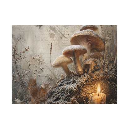 Wild Mushrooms Texture Canvas Art | Elegant Japandi Art