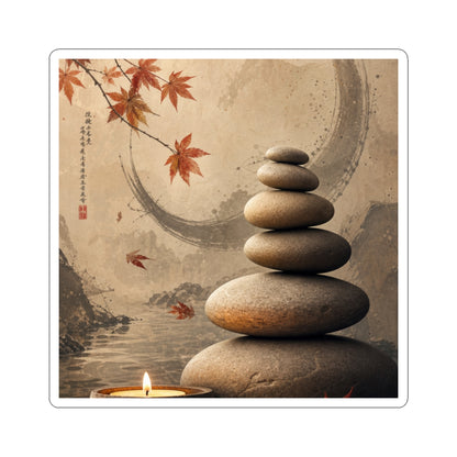 Autumn River Stones Japanese Pattern Sticker | Warm Decor