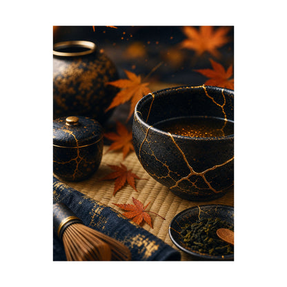 Tea Ceremony Gold Repair Wall Art Print | Healing Kintsugi Art
