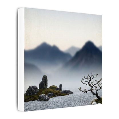 Mountain Mist Karesansui Canvas Art | Contemplative Zen Art