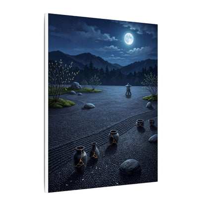 Kintsugi Moonlit Garden in Moonlight | Gold Repair Canvas Art