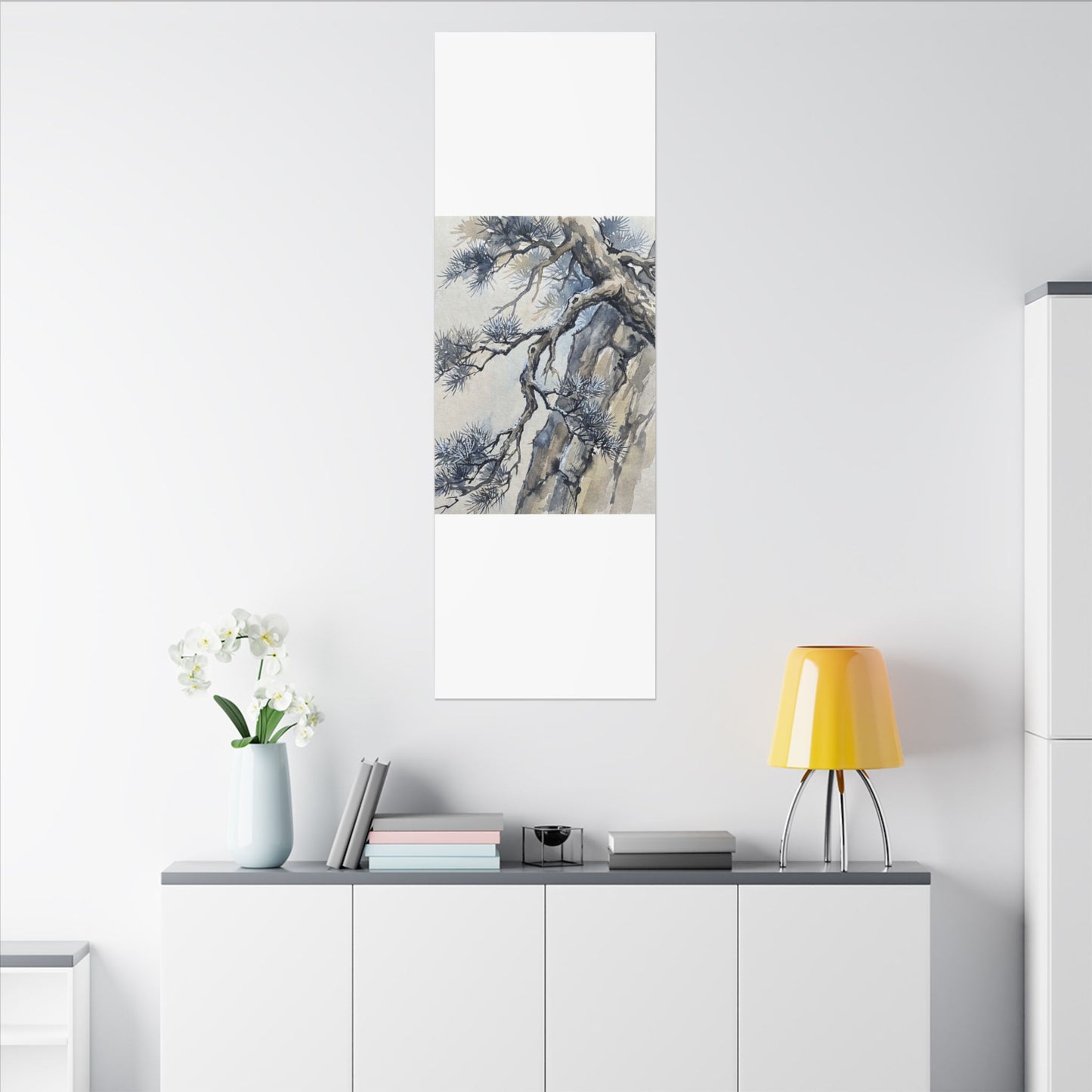 Moonlight Pine Tree Canvas Art - Japandi Seijaku