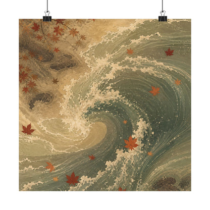 Candlelight Ocean Wave Wall Art Print - Japandi Kanso