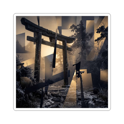 Torii Gate Moody Minimal Sticker | Sophisticated Dark Japandi Art