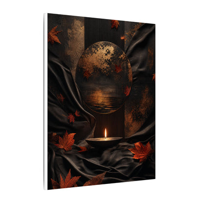 Silk Drape Autumn Canvas Art | Dark Japandi Moody Design