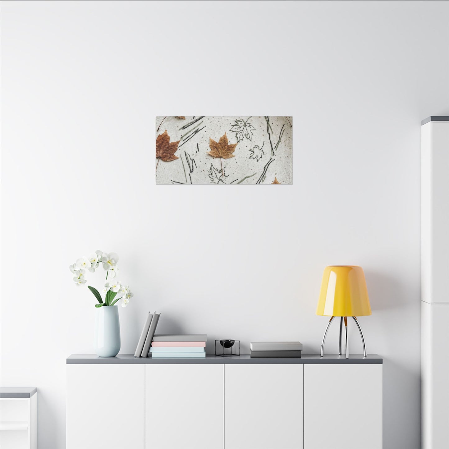 Ceramic Bowl Autumn Canvas Art | Japandi Elegant Design