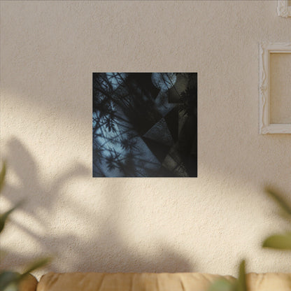 Shadow Play Winter Canvas Art | Dark Japandi Luxurious Design