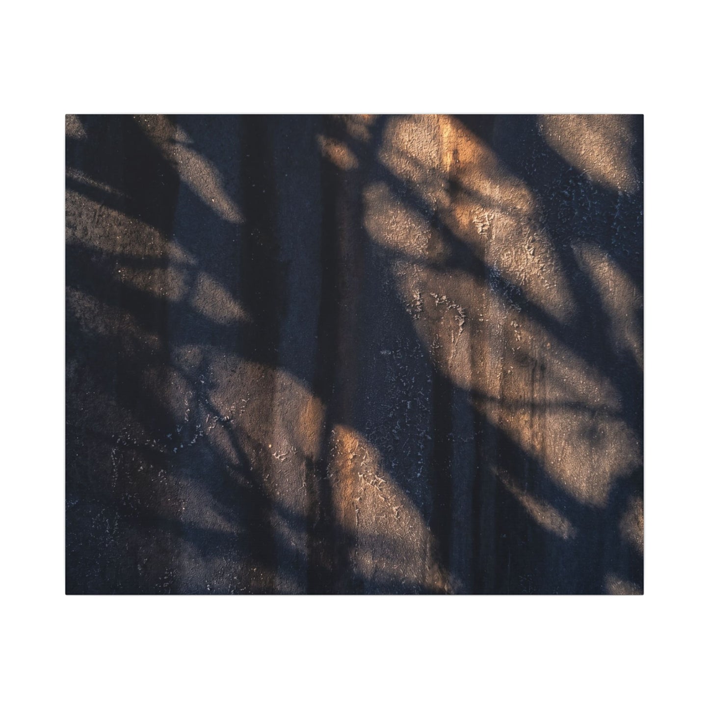 Dark Japandi Shadow Play in Golden Hour | Shadow Zen Canvas Art