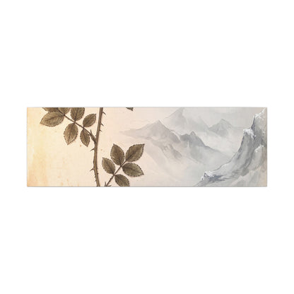 Winter Mountain Mist Herbarium Canvas Art | Earthy Decor