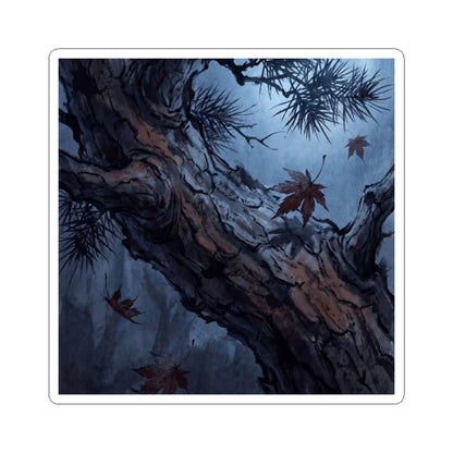 Kanso Pine Tree Sticker - Dark Japandi Shadow Zen
