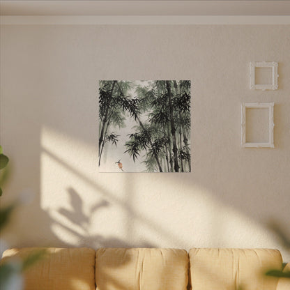 Zen Bamboo Grove in Overcast | Sumi E Canvas Art