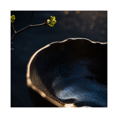 Ma Ceramic Bowl Wall Art Print - Dark Japandi Shadow Zen