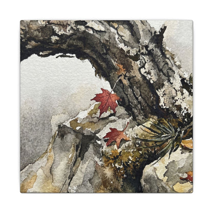 Pine Tree Autumn Canvas Art | Japandi Earthy Design