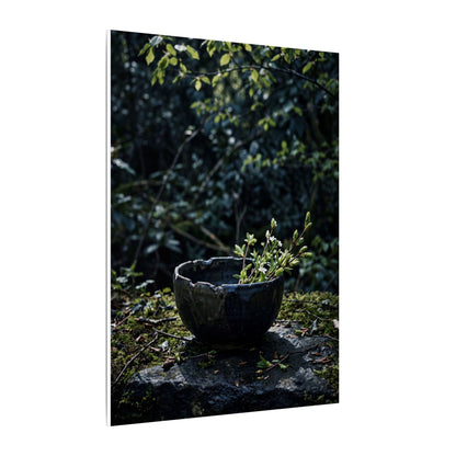 Dappled Ceramic Bowl Canvas Art - Dark Japandi Datsuzoku