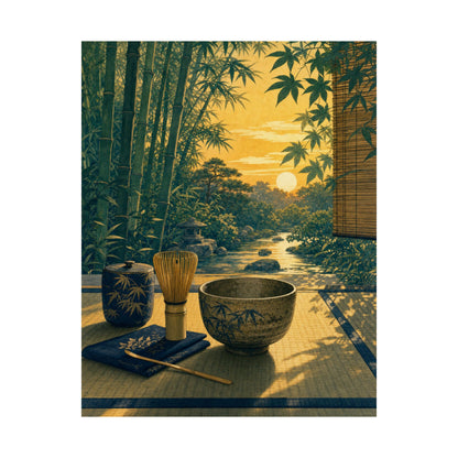 Tea Ceremony Wall Art Print | Summer Zen Ukiyo E Inspired Art
