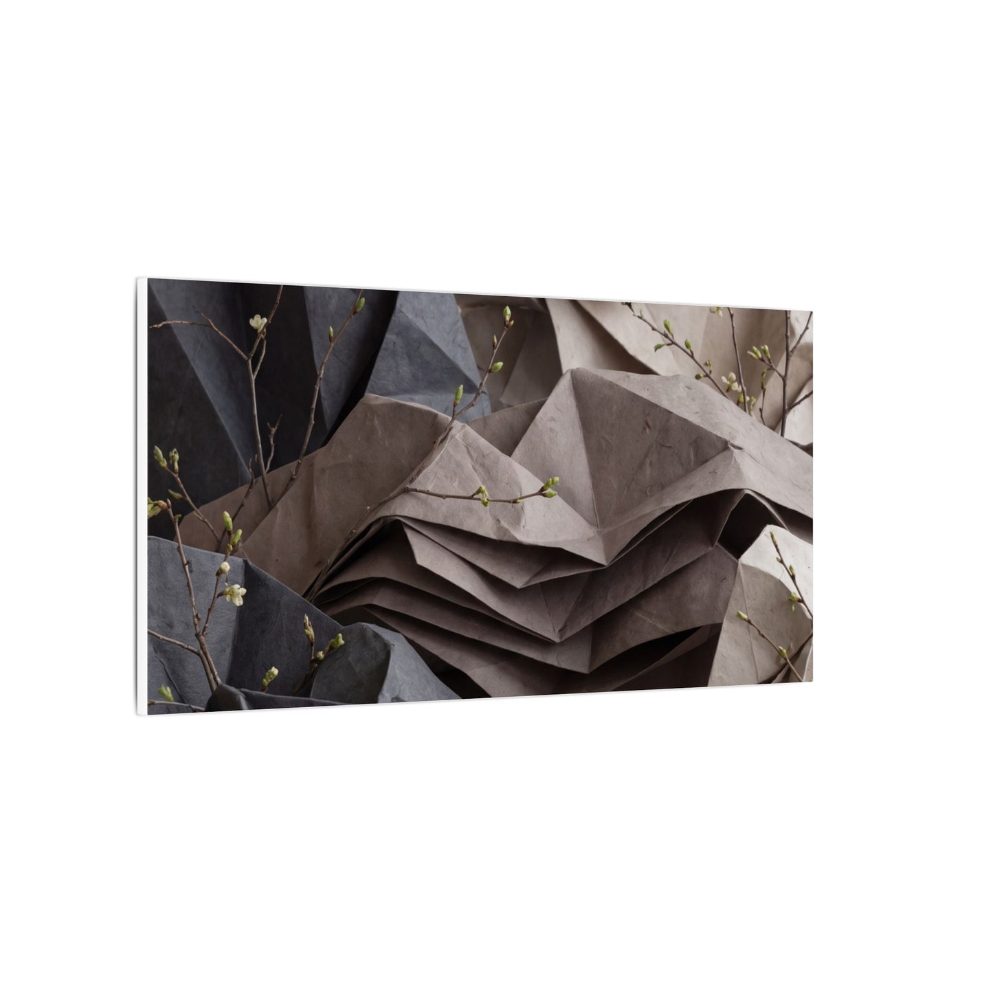 Neutral Paper Fold Canvas Art - Texture Japandi