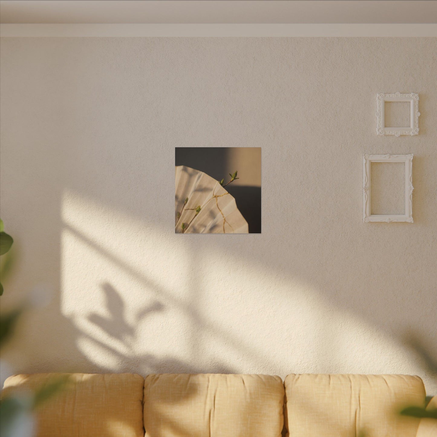 Paper Fold Gold Vein Canvas Art | Healing Kintsugi Art