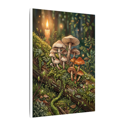 Spring Wild Mushrooms Herbarium Canvas Art | Rustic Decor