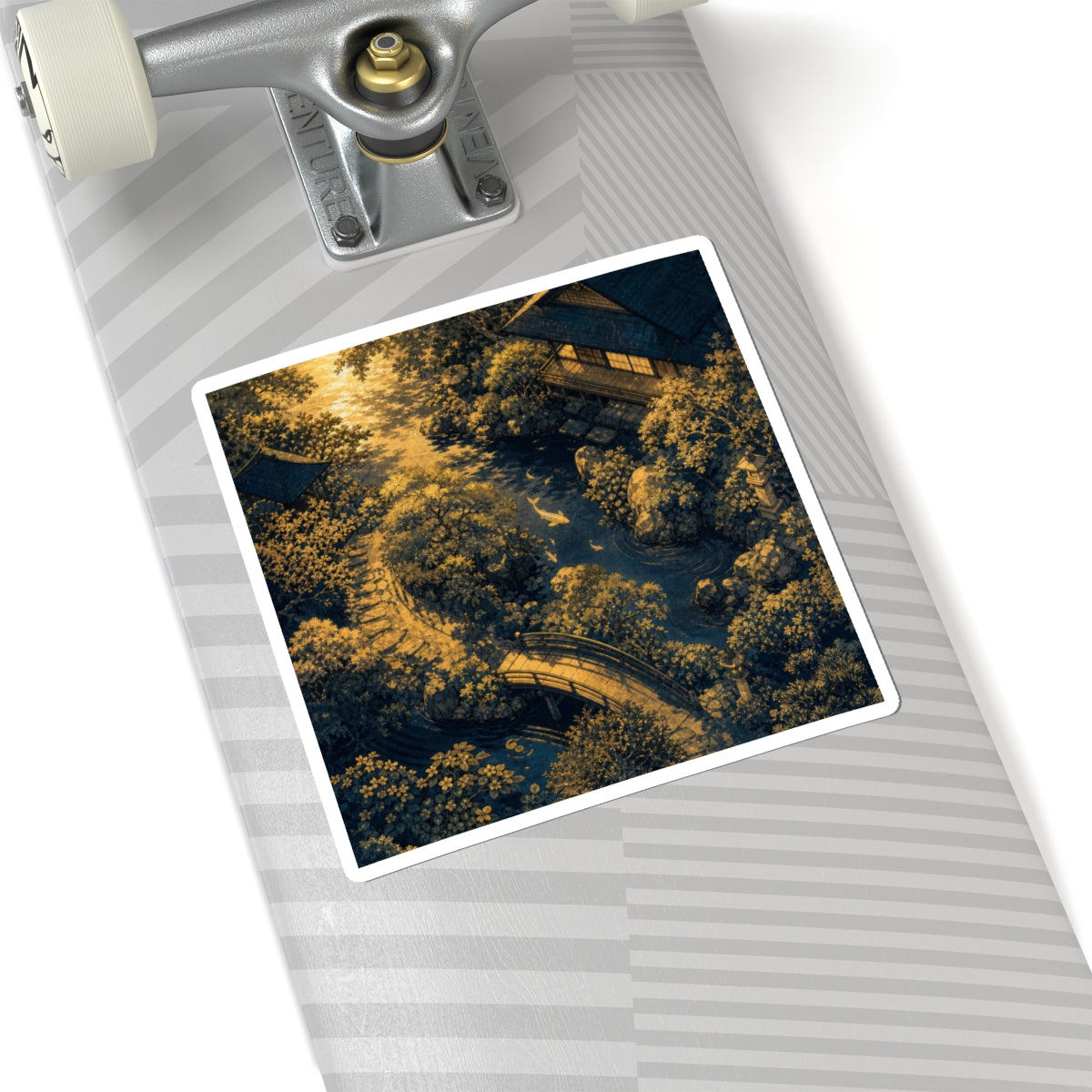 Tranquil Moonlit Garden Sticker - Ukiyo E Inspired Zen