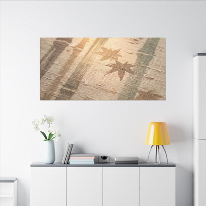 Autumn Bamboo Grove Japanese Pattern Canvas Art | Neutral Decor