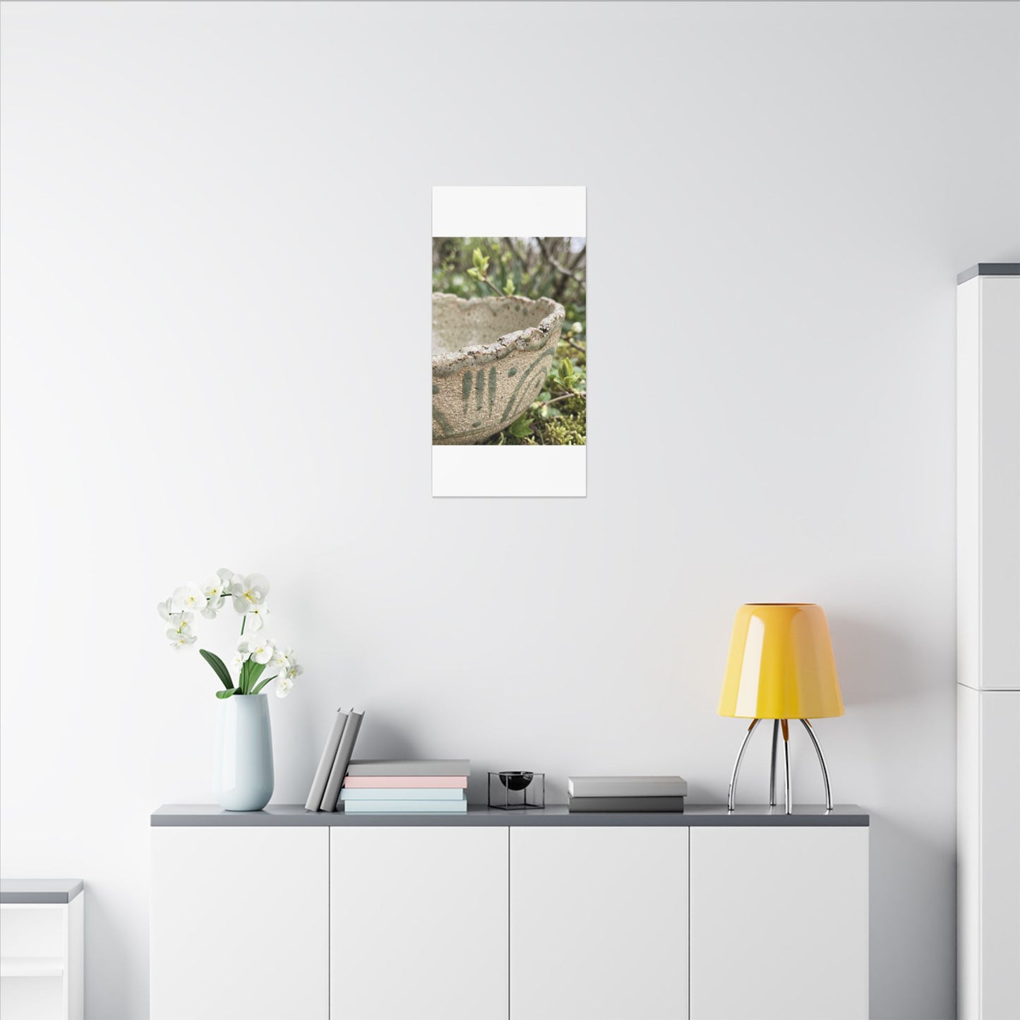 Elegant Ceramic Bowl Canvas Art - Japanese Pattern Japandi