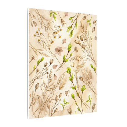 Spring Dried Flowers Watercolor Canvas Art | Earthy Decor