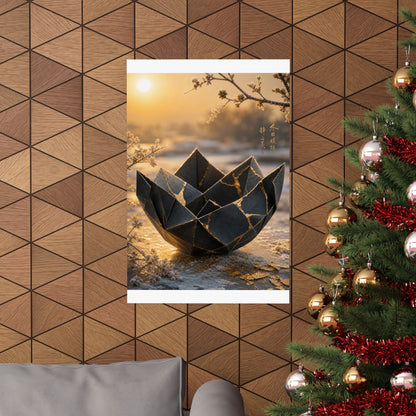 Paper Fold Gold Repair Wall Art Print | Resilient Kintsugi Art