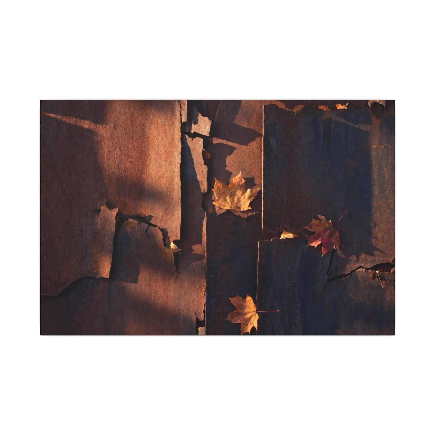 Seijaku Rust Patina Canvas Art - Dark Japandi Shadow Zen