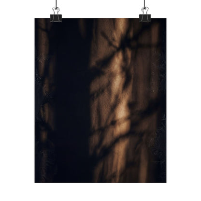 Dark Japandi Shadow Play in Candlelight | Moody Minimal Wall Art Print Art Print