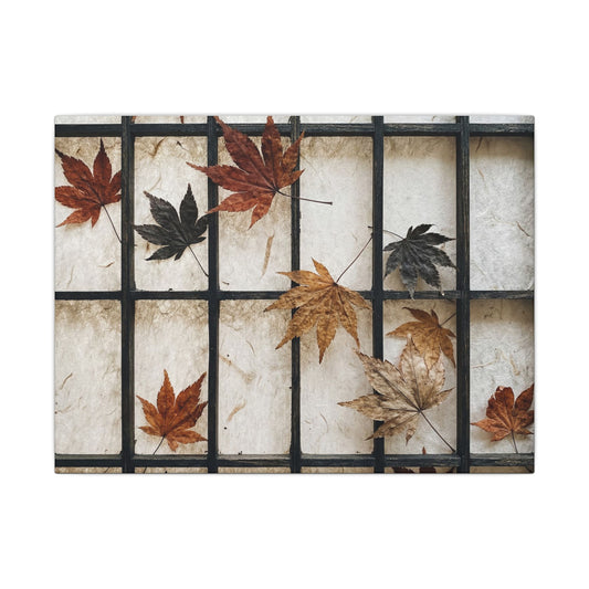 Japandi Shoji Screen in Overcast | Texture Canvas Art Art Print
