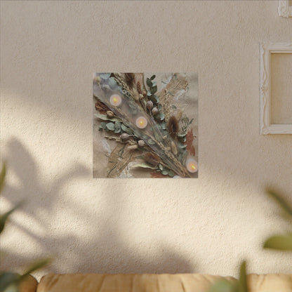 Candlelight Dried Flowers Canvas Art - Japandi Kanso