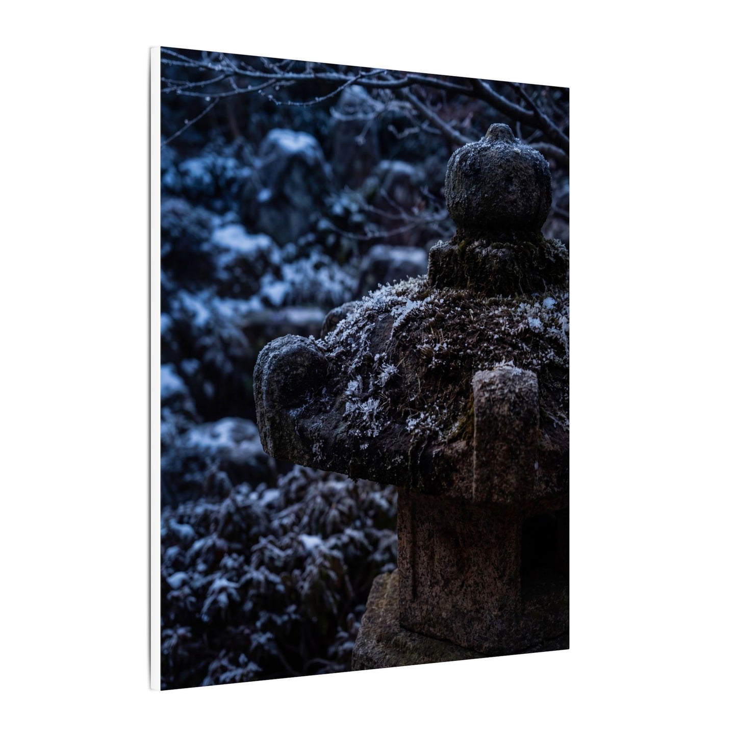 Moody Stone Lantern Canvas Art - Shadow Zen Dark Japandi