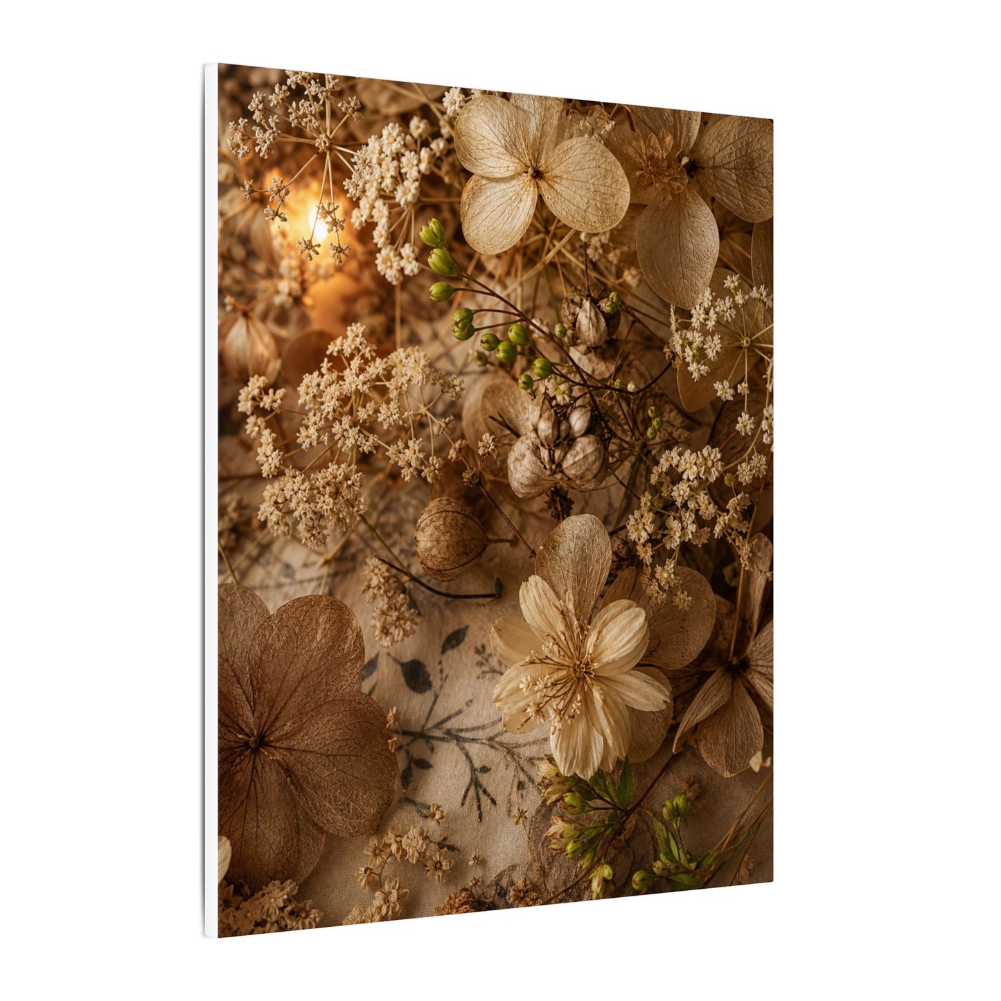 Spring Dried Flowers Japanese Pattern Canvas Art | Earthy Decor