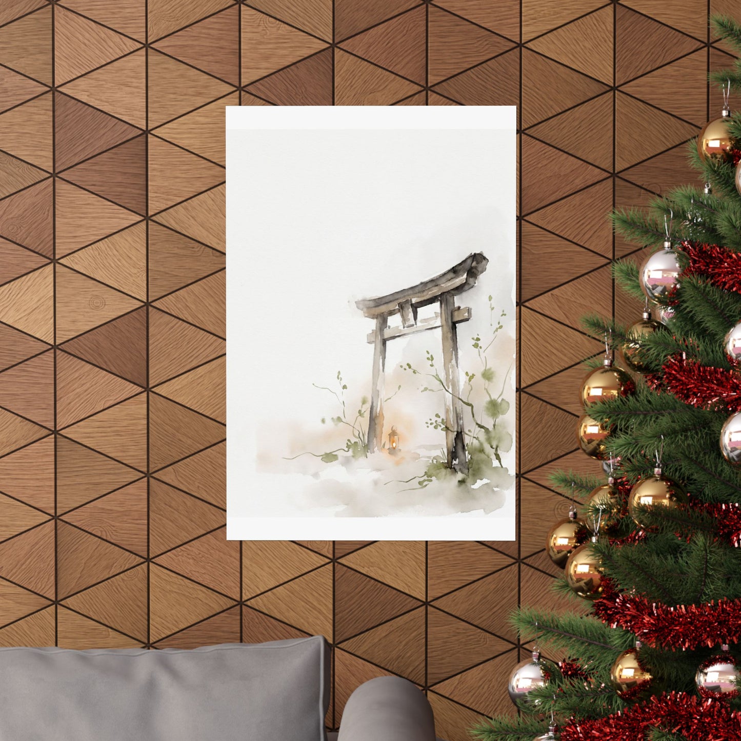 Torii Gate Spring Wall Art Print | Japandi Elegant Design