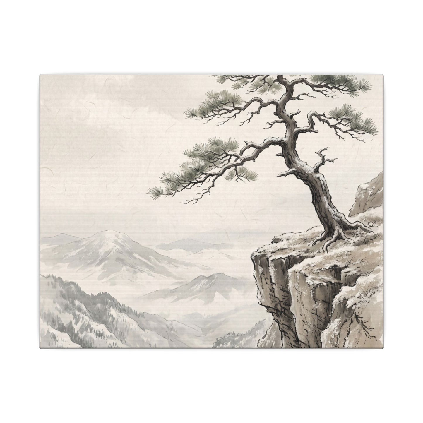 Seijaku Pine Tree Canvas Art - Japandi Japanese Pattern
