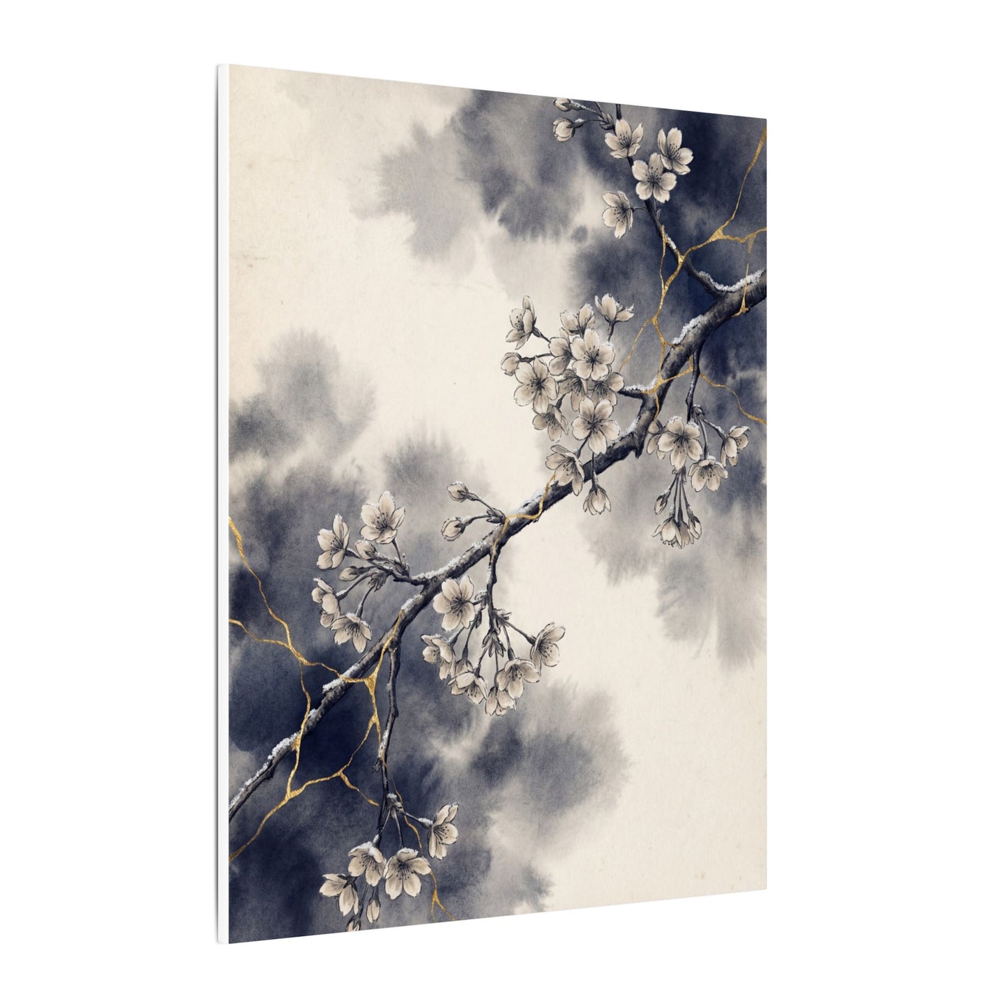 Ma Cherry Blossom Canvas Art - Kintsugi Gold Vein