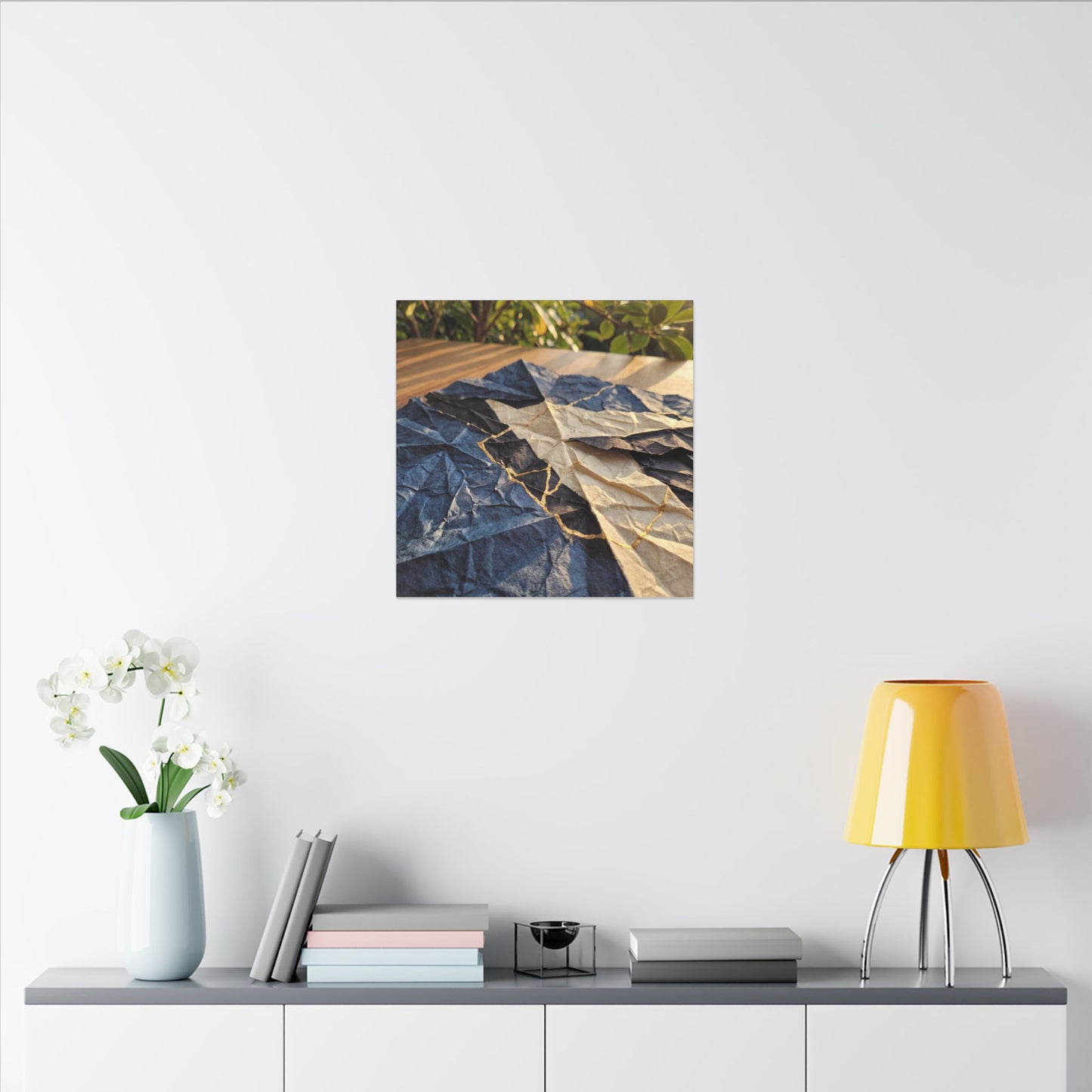 Golden Hour Paper Fold Canvas Art - Kintsugi Ma