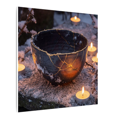 Ceramic Bowl Gold Repair Canvas Art | Beautiful Kintsugi Art