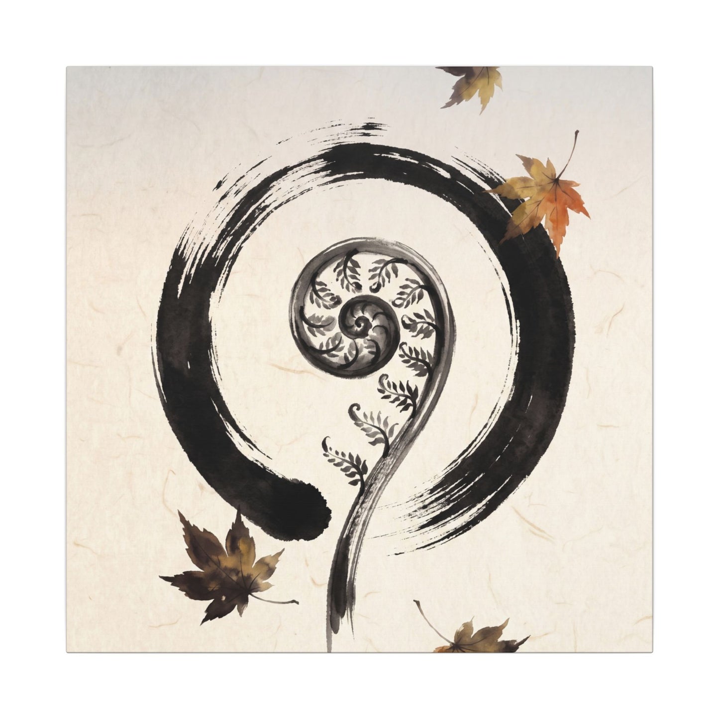 Fern Unfurling Autumn Canvas Art | Zen Peaceful Design